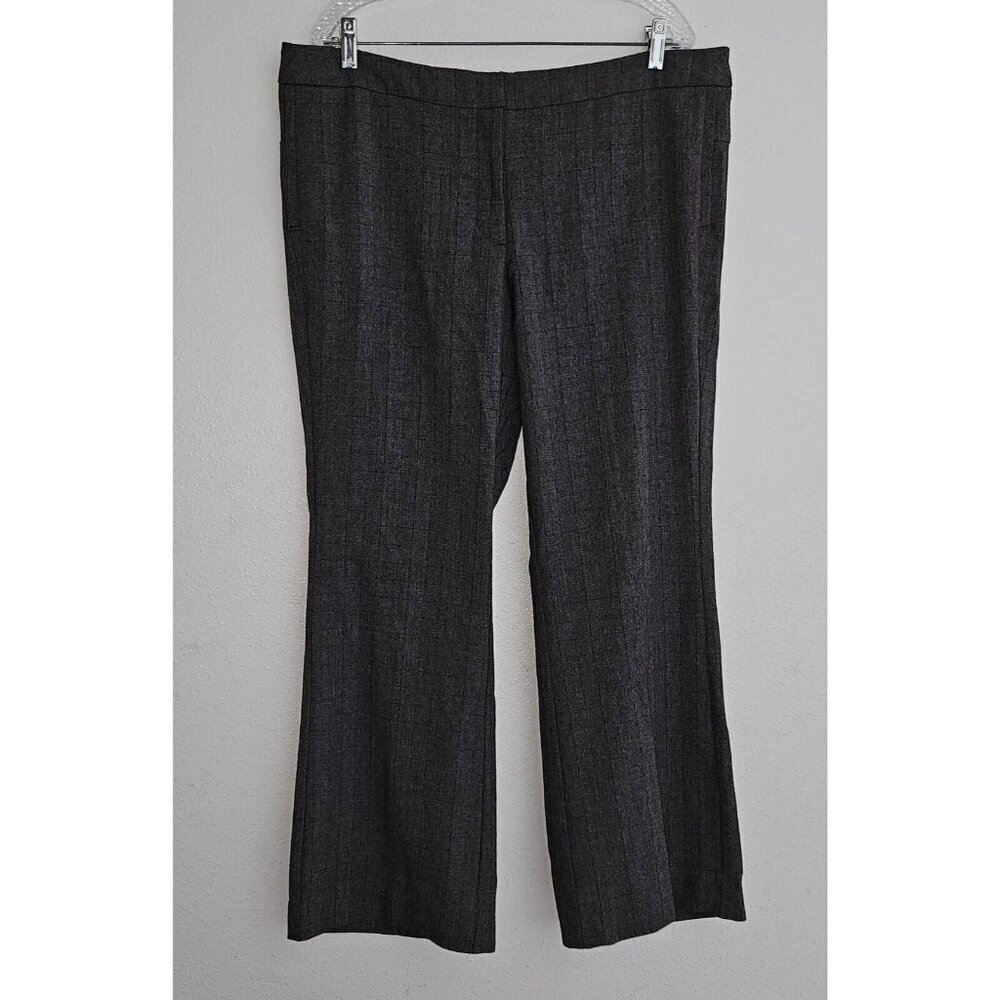 Worthington Modern Fit Heathered Gray Black Plaid Pants Women's 16 Career